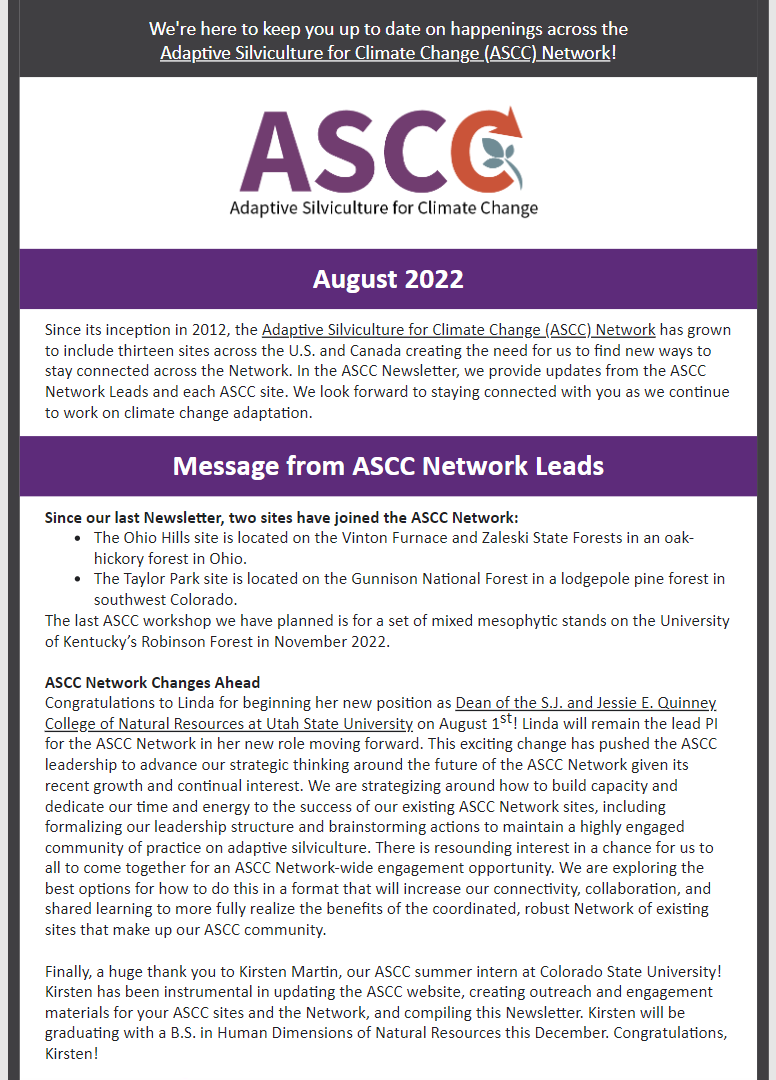 August 2022 ASCC Network Newsletter