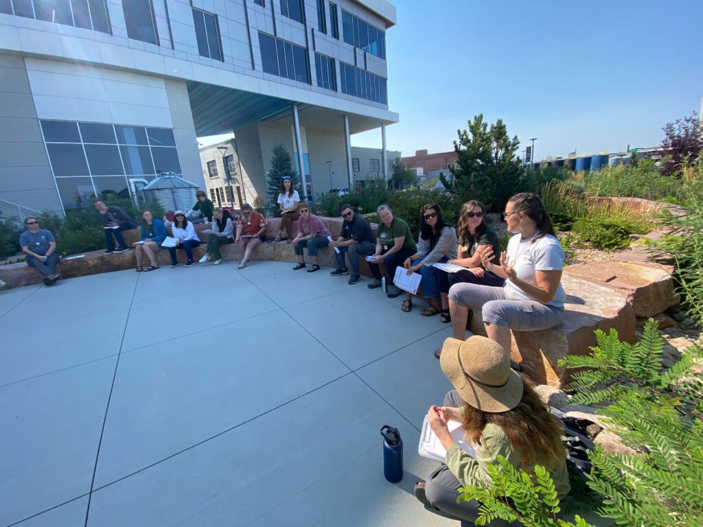 Discussion led by Colorado State Forest Service educator Danielle Ardrey at a Project Learning Tree event. 